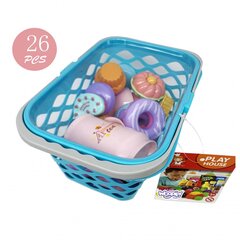 Žaislinis pirkinių krepšelis su saldumynais, 26 dalys kaina ir informacija | Žaislai mergaitėms | pigu.lt