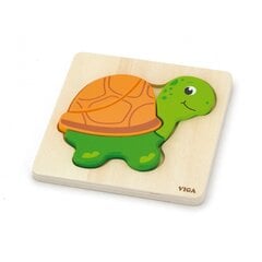 Деревянный мини-пазл - Черепаха цена и информация | Игрушки для малышей | pigu.lt