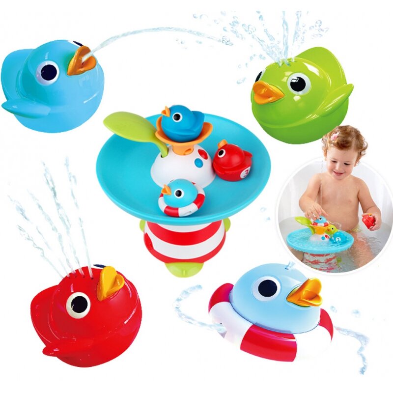 Vonios žaislų rinkinys - Ančiukų fontanas цена и информация | Žaislai kūdikiams | pigu.lt