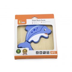 Деревянный мини-пазл - Дельфин цена и информация | Игрушки для малышей | pigu.lt