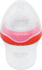 Mother-K Силиконовая бутылочка для кормления, 180 мл красная цена и информация | Бутылочки и аксессуары | pigu.lt