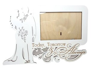 Деревянная белая свадебная фоторамка с надписью “Today, Tomorrow & Always” цена и информация | Рамки, фотоальбомы | pigu.lt