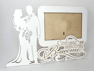 Деревянная белая свадебная фоторамка с надписью „Сегодня и навсегда Вместе“  цена и информация | Рамки, фотоальбомы | pigu.lt