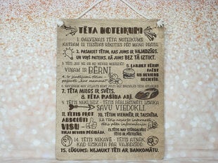 Деревянная декоративная доска с гравировкой в подарок папе «TĒTA NOTEIKUMI» цена и информация | Другие оригинальные подарки | pigu.lt