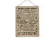 Medinė dekoratyvinė lenta su graviravimu Vismīļākā vectētiņa noteikumi kaina ir informacija | Kitos originalios dovanos | pigu.lt