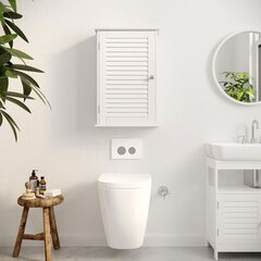 Навесной шкаф Vasagle белый цена и информация | Шкафчики для ванной | pigu.lt