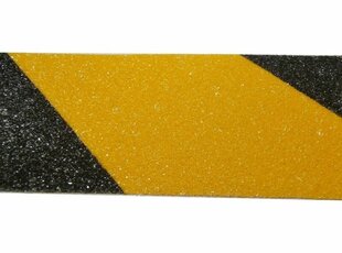 Грубая черно-желтая сигнальная клейкая лента Mottez, 5 м. цена и информация | Информационные знаки | pigu.lt