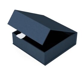 Mėlyna dėžutė su magnetuku S dydis. Juodas vidus kaina ir informacija | Dovanų pakavimo priemonės | pigu.lt