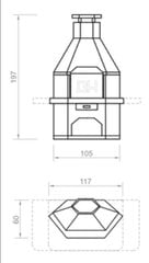 Lauko betoninė kepsninė CORNER baltas_rudas_šviesus kaina ir informacija | Kepsninės, griliai | pigu.lt