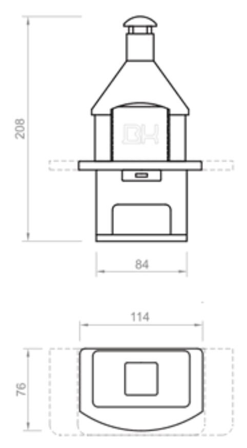 Lauko betoninė kepsninė MUSSAL ruda + šviesus + ss kaina ir informacija | Kepsninės, griliai | pigu.lt