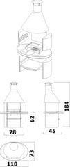 Открытый бетонный гриль Variant Arcus с крышкой из нержавеющец стали цена и информация | Грили | pigu.lt