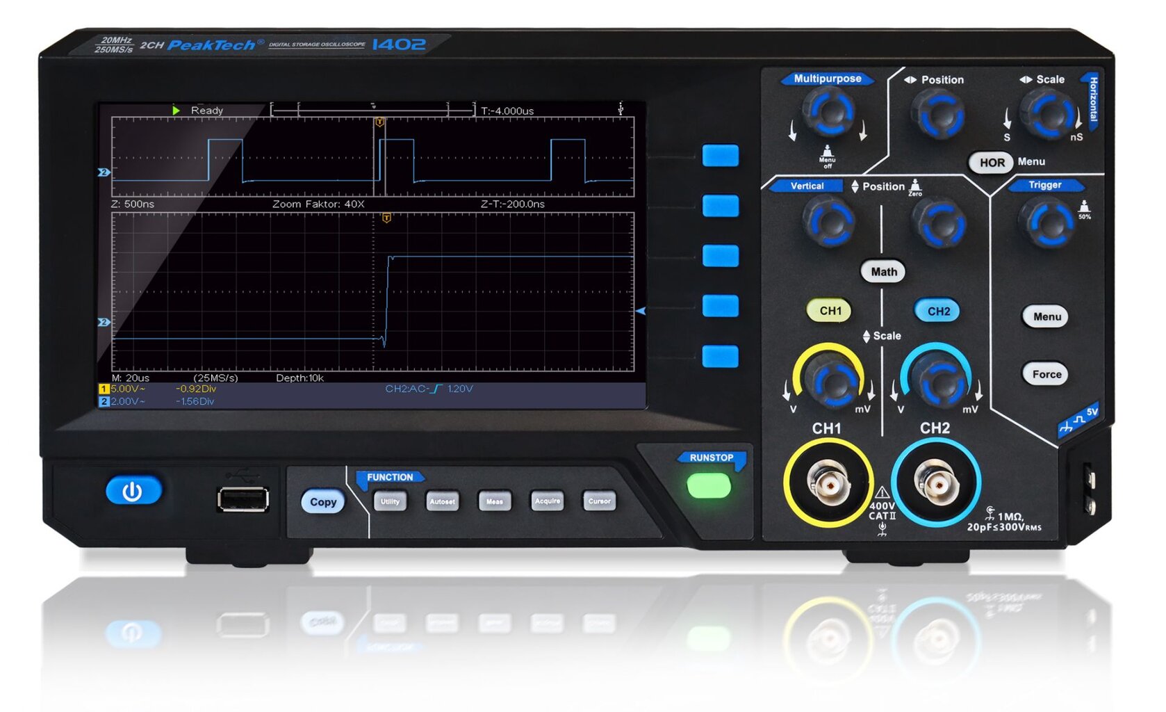 Цифровой запоминающий осциллограф PeakTech®, P 1402 цена | pigu.lt