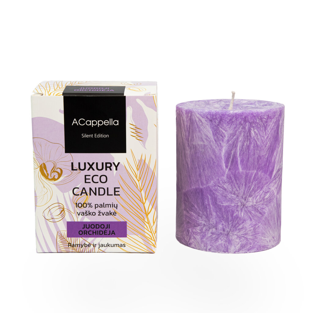 Accapella Rankų darbo 100% palmių vaško kvapni žvakė ,,Juoda orchidėja'' kaina ir informacija | Žvakės, Žvakidės | pigu.lt
