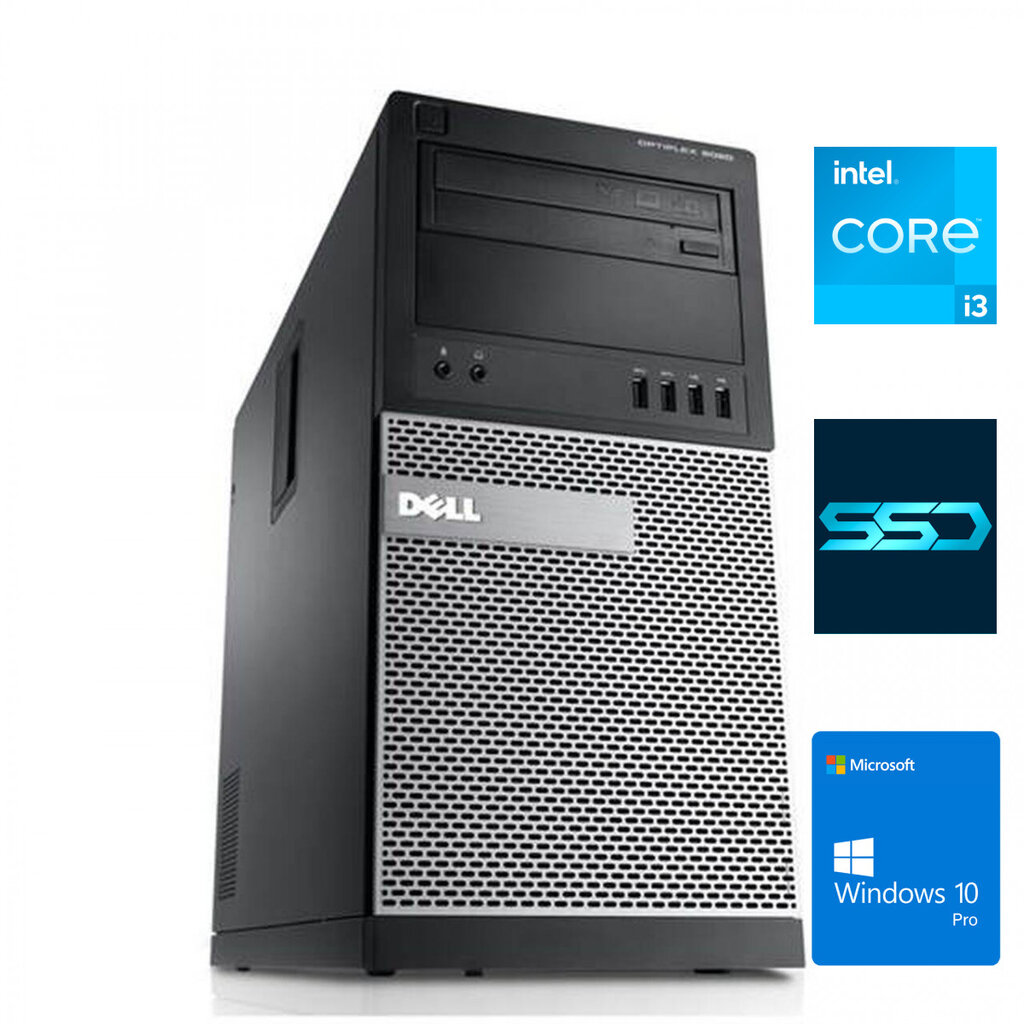 Dell 7020 MT i3-4130 8GB 480GB SSD 1TB HDD Windows 10 Professional цена и информация | Stacionarūs kompiuteriai | pigu.lt