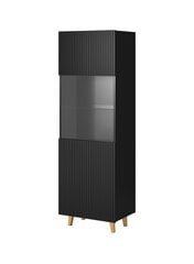 Vitrina Cama Meble Pafos, 60x40x182 cm, juoda kaina ir informacija | Vitrinos, indaujos | pigu.lt