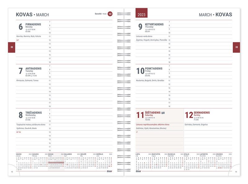 Darbo knyga A5 SPIREX WEEK rožinė kaina ir informacija | Kalendoriai, darbo knygos | pigu.lt