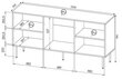 Komoda Cama Meble Hole, 152x42,5x74,5 cm, juoda kaina ir informacija | Komodos | pigu.lt