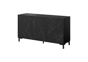 Komoda Cama Meble Marmo 3D, 150x45x80,5 cm, juoda цена и информация | Комоды | pigu.lt