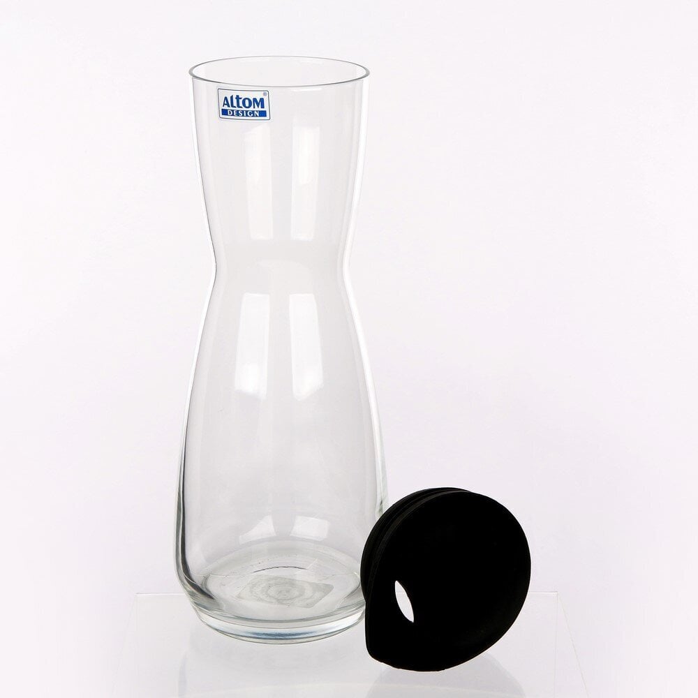 Stiklinis grafinas su silikoniniu kamšteliu, 1l kaina ir informacija | Taurės, puodeliai, ąsočiai | pigu.lt