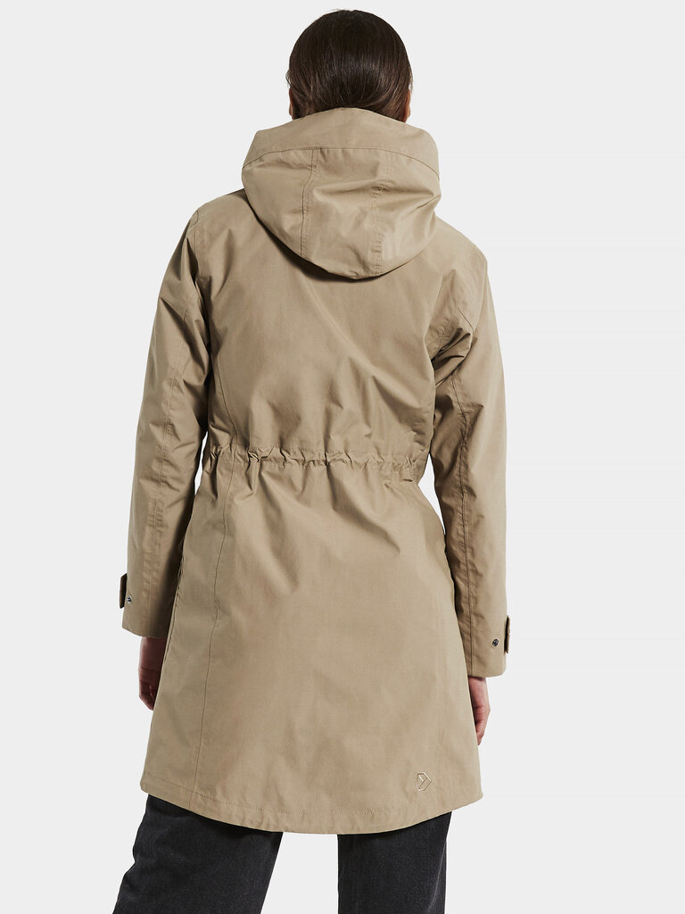 Moteriškas demisezoninis paltas/parka Didriksons Elsie Womens 2, smėlio spalvos kaina ir informacija | Striukės moterims | pigu.lt