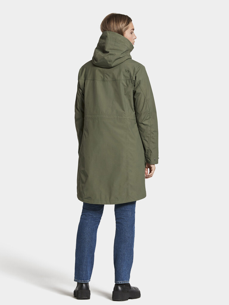 Moteriškas demisezoninis paltas/parka Didriksons Thelma 7, tamsiai žalias kaina ir informacija | Striukės moterims | pigu.lt