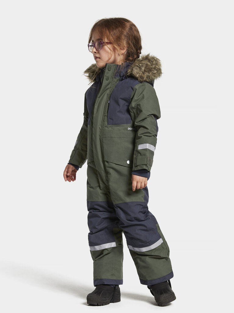Didriksons vaikiškas žieminis kombinezonas BJÖRNEN, tamsiai žalias kaina ir informacija | Žiemos drabužiai vaikams | pigu.lt