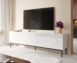 TV staliukas Cama Meble Abeto, 200x42x60 cm, baltas kaina ir informacija | TV staliukai | pigu.lt