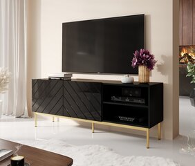 TV staliukas Cama Meble Abeto, 150x42x60 cm, juodas цена и информация | Тумбы под телевизор | pigu.lt