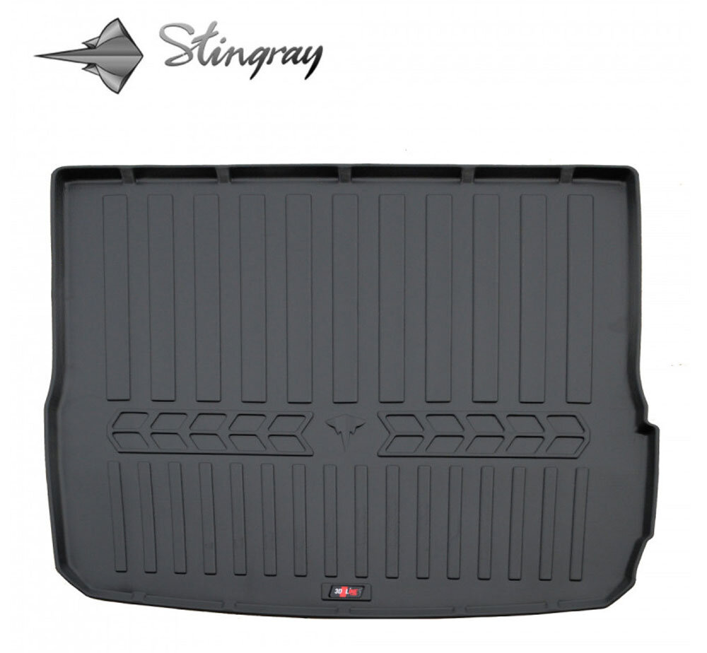 Guminis bagažinės kilimėlis AUDI A6 C6 2004-2011 (universal, without niches) black /6030031 kaina ir informacija | Modeliniai bagažinių kilimėliai | pigu.lt