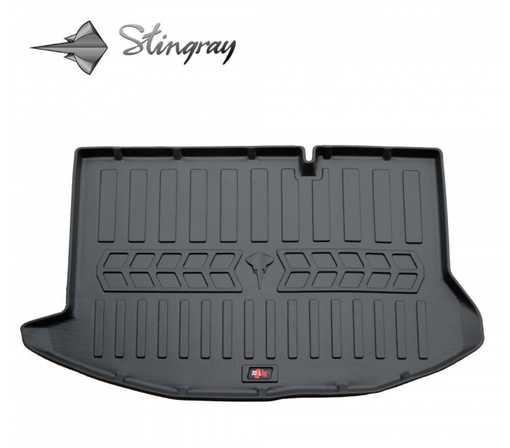 Guminis bagažinės kilimėlis FORD Fiesta 2008-2017 (hatchback) black /6007071 kaina ir informacija | Modeliniai bagažinių kilimėliai | pigu.lt