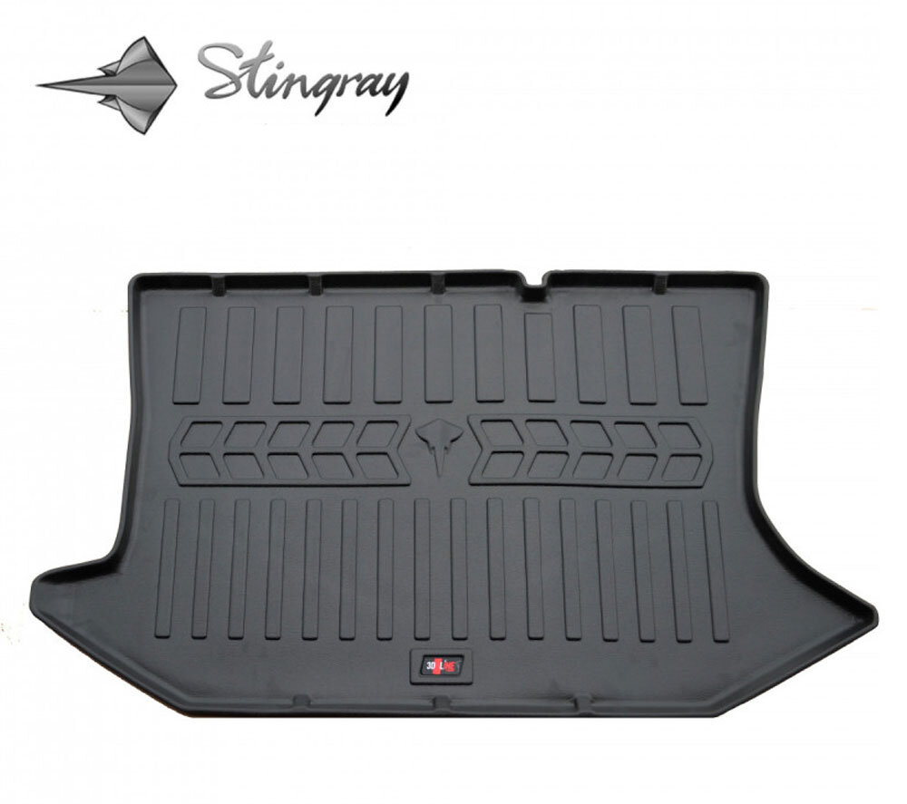 Guminis bagažinės kilimėlis FORD Fiesta 2002-2008 (hatchback) black /6007091 kaina ir informacija | Modeliniai bagažinių kilimėliai | pigu.lt