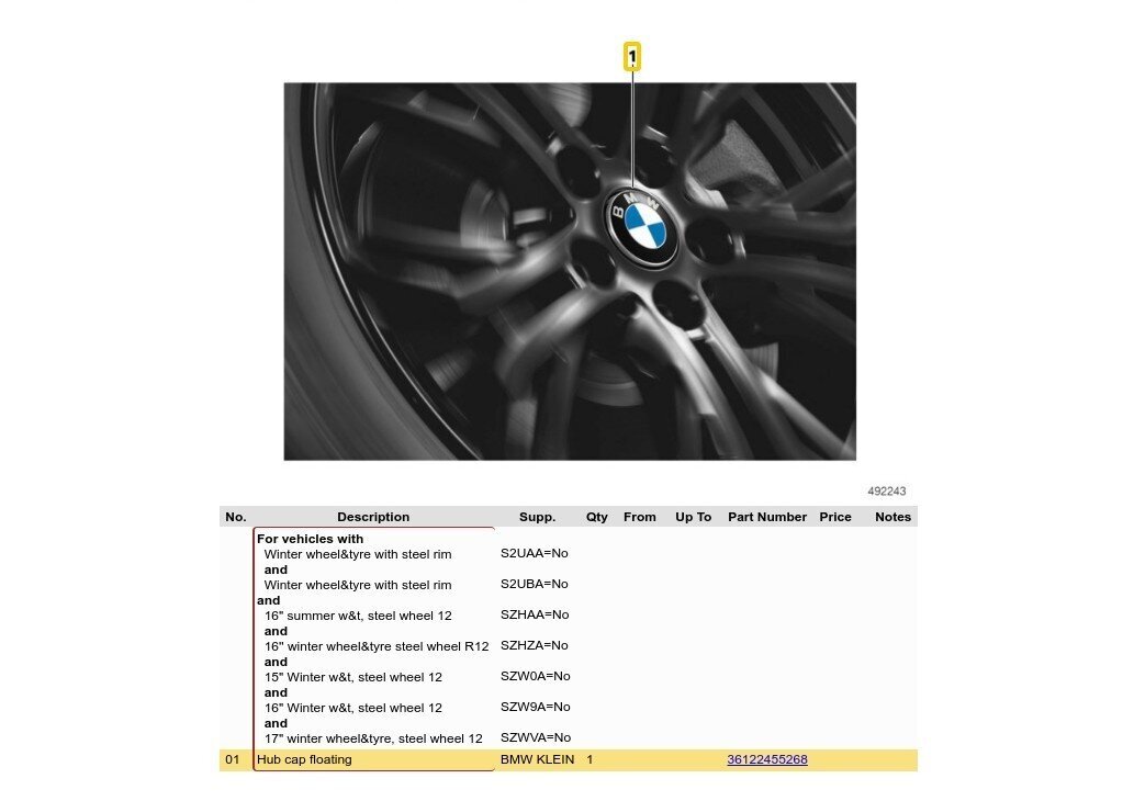 BMW plūduriuojantys ratų centriniai dangteliai ratlankiams 5/112 mm 36122455268 Originalūs kaina ir informacija | Auto reikmenys | pigu.lt