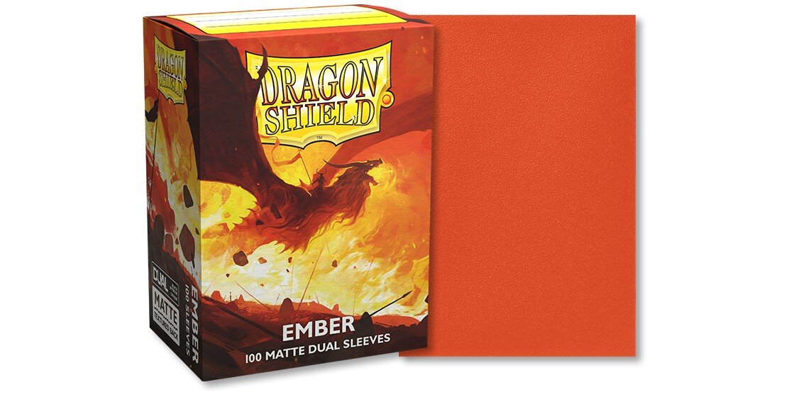 „Dragon Shield“ standartinės matinės dvigubos įmautės – Ember, 100 vnt kaina ir informacija | Stalo žaidimai, galvosūkiai | pigu.lt