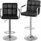 2-ių baro kėdžių komplektas Songmics, juodas/sidabrinis kaina ir informacija | Virtuvės ir valgomojo kėdės | pigu.lt