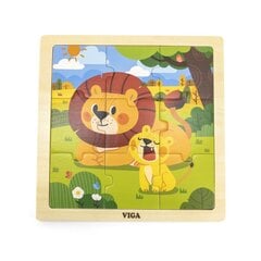 Medinė dėlionė Viga, Lions 9d. kaina ir informacija | Lavinamieji žaislai | pigu.lt