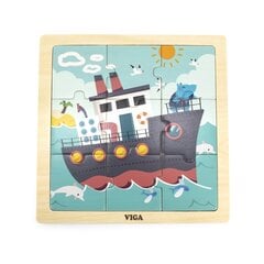 VIGA Patogus medinis galvosūkių laivas 9 elementai kaina ir informacija | Lavinamieji žaislai | pigu.lt