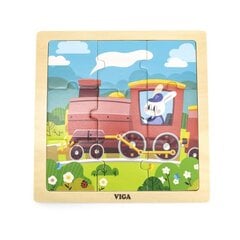 Medinė dėlionė Viga, Train 9d. kaina ir informacija | Lavinamieji žaislai | pigu.lt