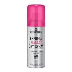 Nagus džiovinantis purškiklis Essence Express Nail Dry Spray, 50 ml kaina ir informacija | Nagų lakai, stiprintojai | pigu.lt