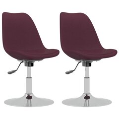 Pasukamos valgomojo kėdės, Audinys, 2vnt., violetinė spalva kaina ir informacija | Virtuvės ir valgomojo kėdės | pigu.lt