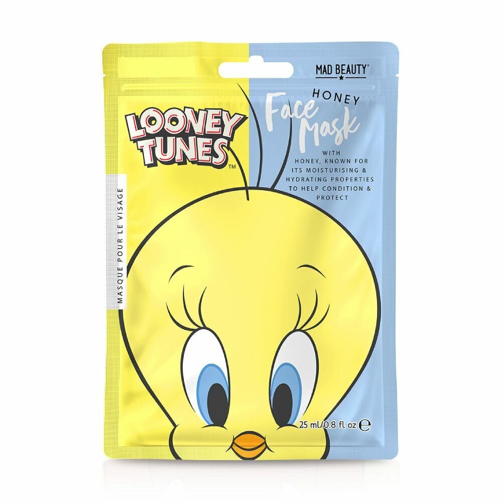 Veido kaukė Mad Beauty Looney Tunes Piolín Medus 25 ml цена и информация | Veido kaukės, paakių kaukės | pigu.lt