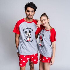 Летняя пижама Minnie Mouse, красная / серая цена и информация | Женские пижамы, ночнушки | pigu.lt