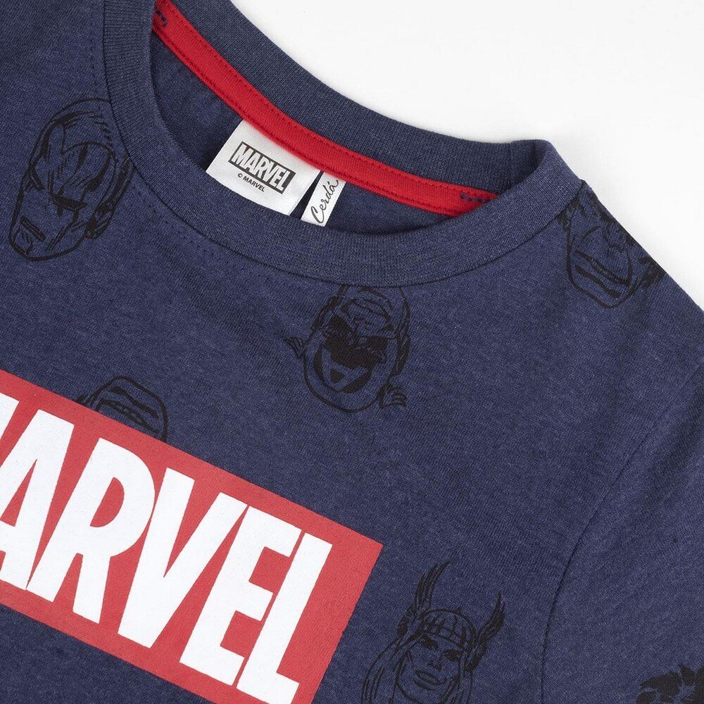 Marškinėliai mergaitėms ir berniukams Marvel, mėlyni kaina ir informacija | Marškinėliai mergaitėms | pigu.lt
