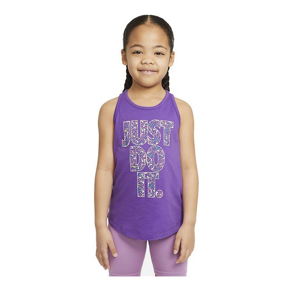 Nike marškinėliai vaikams, violetiniai kaina ir informacija | Marškinėliai mergaitėms | pigu.lt