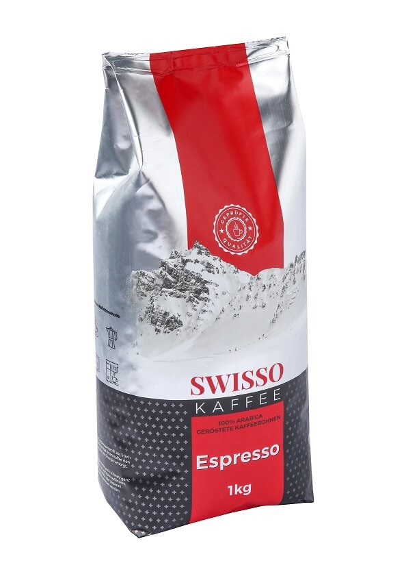 Kavos pupelės Espresso, Swisso Kaffee, 1kg kaina ir informacija | Kava, kakava | pigu.lt