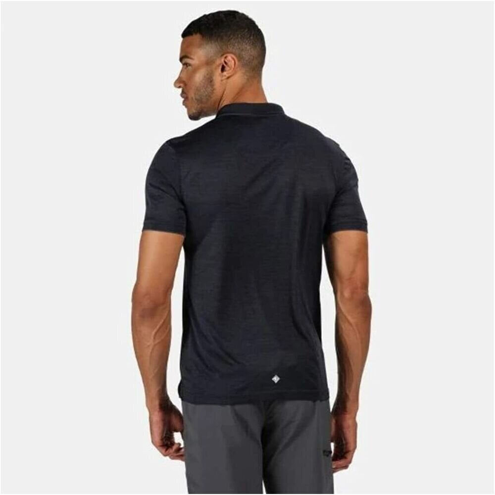 Polo marškinėliai vyrams Regatta Remex II S6414215, juodi цена и информация | Vyriški marškinėliai | pigu.lt