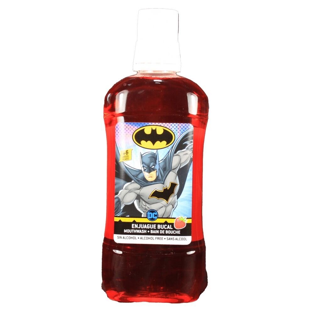 Burnos skalavimo skystis Batman Braškė, 500 ml цена и информация | Dantų šepetėliai, pastos | pigu.lt