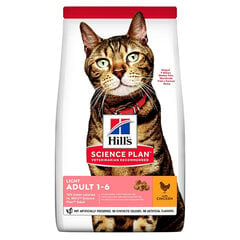 Сухой корм для кошек Hill's SP Feline Adult Light с курицей, 3 кг цена и информация | Сухой корм для кошек | pigu.lt