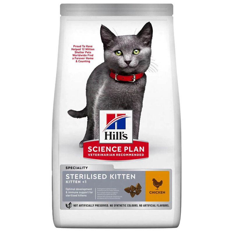 Hill's SP Feline Kitten sterilised sausas maistas sterilizuotiems kačiukams, 1,5 kg. kaina ir informacija | Sausas maistas katėms | pigu.lt