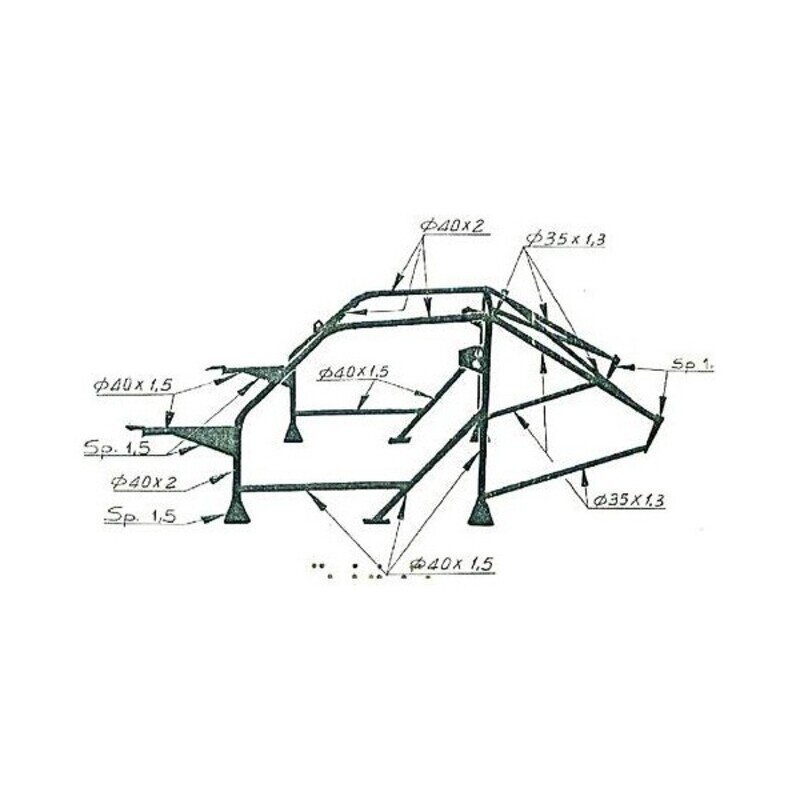 Saugos lankas Roll Cage OMP AB/106/86B kaina ir informacija | Auto reikmenys | pigu.lt