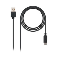 Кабель USB A — USB C NANOCABLE 10.01.210 Чёрный цена и информация | Кабели и провода | pigu.lt